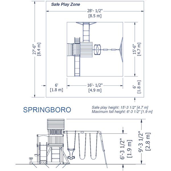 Springboro wooden hot sale swing set